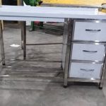 میز کار سه کشو استیل